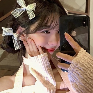 Kẹp tóc nơ ren