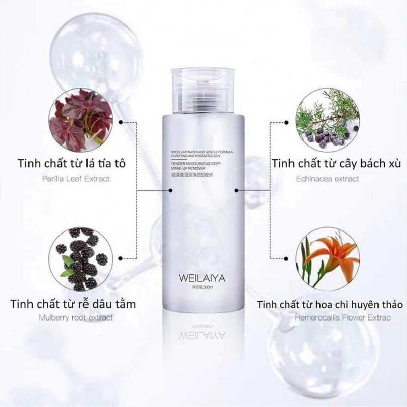 Nước Tẩy Trang Dưỡng Ẩm Không Cồn Lành Tính Weilaiya 300ml Hợp Mọi Loại Da Dầu Mụn Nhạy Cảm Khô Làm Sạch Tận Gốc Bụi Bẩn