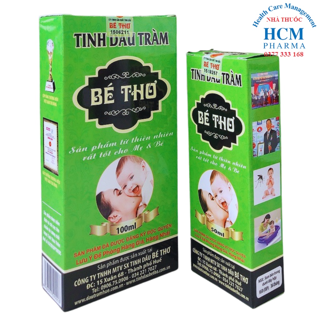 Dầu tràm cho Bé Thơ sơ sinh nguyên chất Huế 50ml 100ml có tem chống hàng giả của nhà sản xuất HCM14
