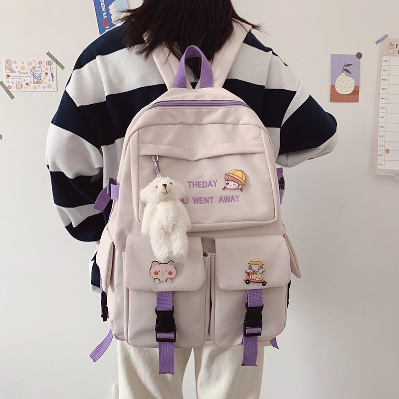 Balo Balo TheDay You Went Away Ulzzang Chống Thấm Tặng Kèm Huy Hiệu Siêu Xinh