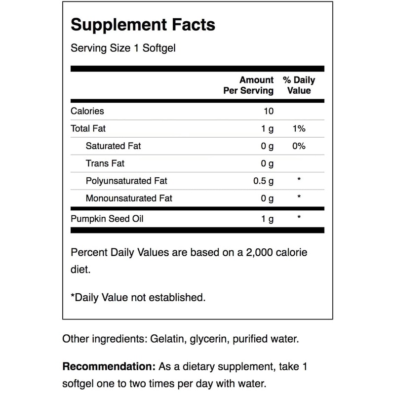 Swanson Pumpkin Seed Oil 1000mg - Viên uống tinh chất hạt bí ngô hỗ trợ tuyến tiền liệt 100 viên