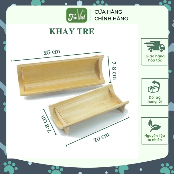 Khay tre đựng đồ ăn – Ống tre đựng sushi để trang trí decor | Tre Việt