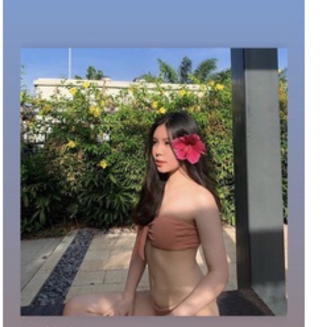 Bikini Set Quây Buộc Nơ Chất Thun Tăm Quần V Tôn Dáng