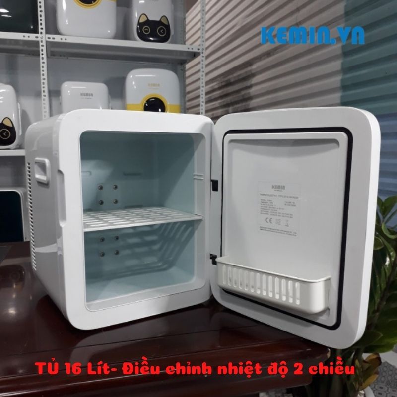 Tủ lạnh mini Kemin đựng mỹ phẩm ,sữa cho bé 6-10 lít mặt kính full màn led cảm ứng làm mát tự động dùng được trên xe hơi