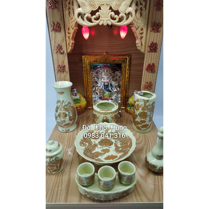 Combo bộ đồ thờ thần tài vàng kim