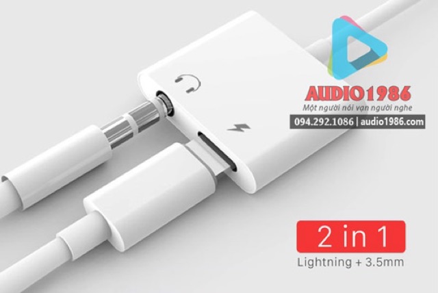 Cáp chuyển Lightning sang 3.5mm kèm chân sạc