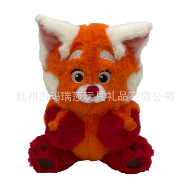 Thú nhồi bông màu đỏ bằng cotton pp/Đuôi nhồi bông làm móc khóa chủ đề hoạt hình Turning Red