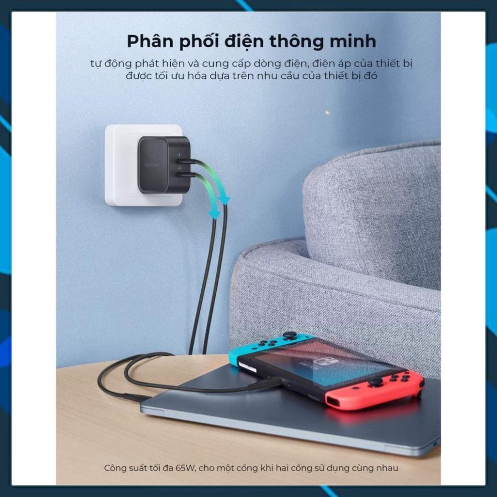 Sạc RavPower RP-PC128, 2 USB-C PD 90W Chính Hãng