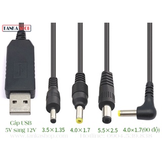 Cáp chuyển đổi USB 5V sang 12V