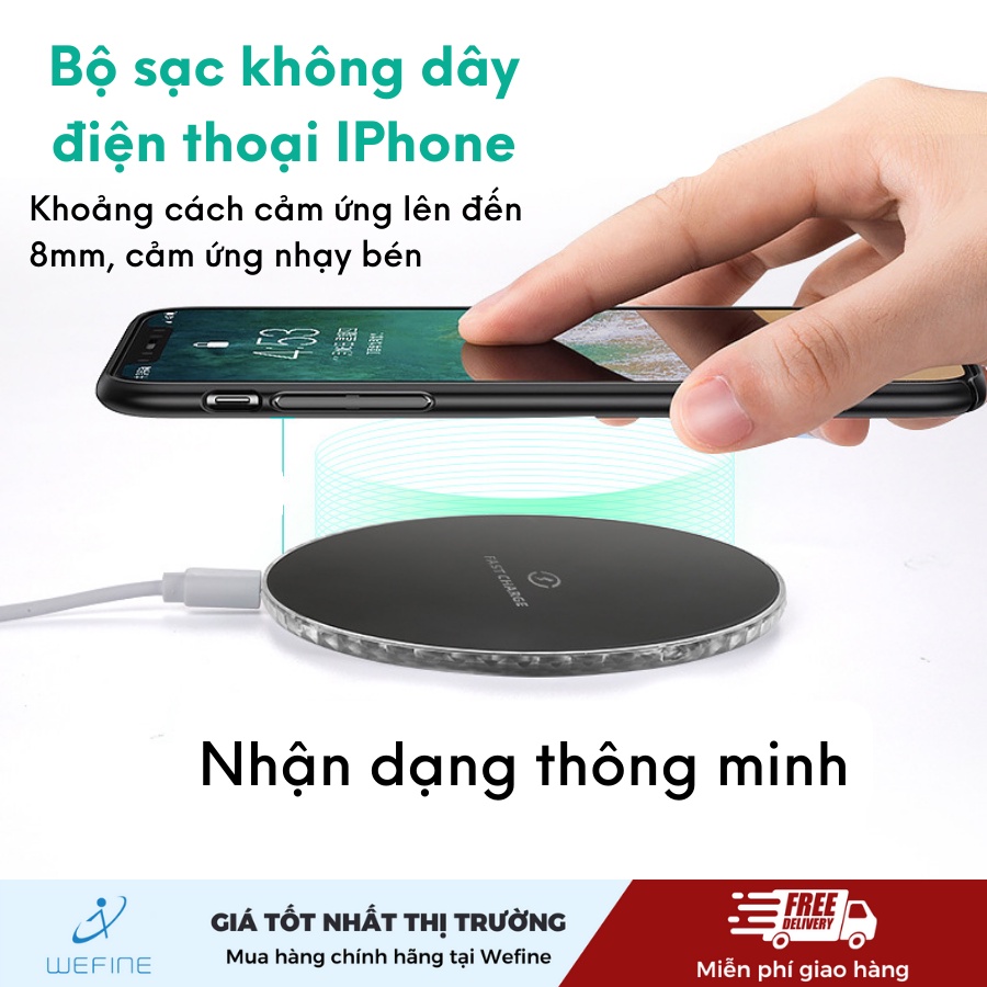 SẠC KHÔNG DÂY NHANH KIỂU DÁNG TRÒN 10W, 15W DÙNG CHO IPHONE