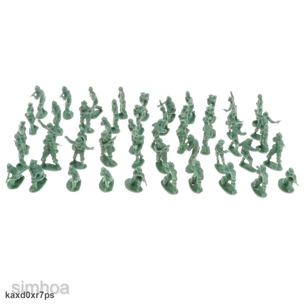 Hàng chính hãng Bộ 100 mô hình lính quân đội 2cm bằng nhựa sống động như thật