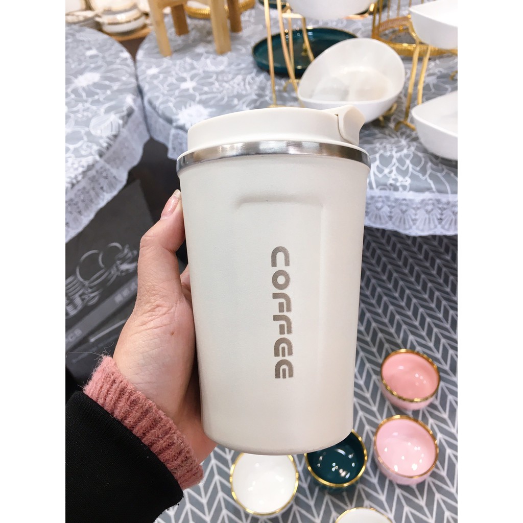 Cốc giữ nhiệt ⭐ 𝙁𝙍𝙀𝙀 𝙎𝙃𝙄𝙋 ⭐ cốc cafe giữ nhiệt cầm tay phong cách Bắc Âu 5 màu hiện đại dung tích 380ml