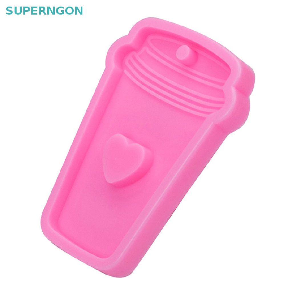 Khuôn Silicone Tạo Hình Cốc Cà Phê Kèm Móc Khóa Trái Tim Xinh Xắn