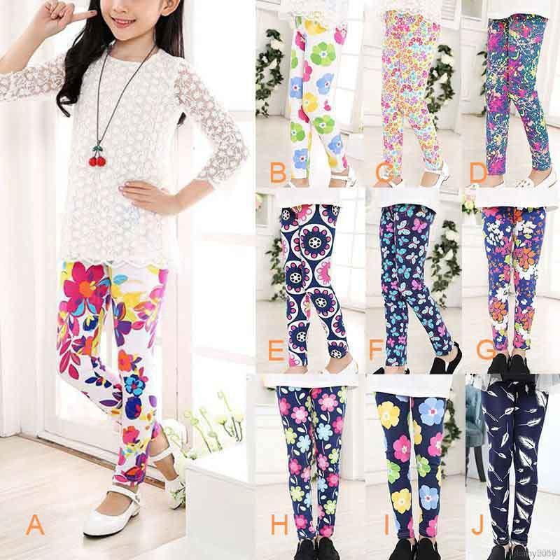 Quần Legging ôm chân thoải mái họa tiết hoa xinh xắn cho bé gái