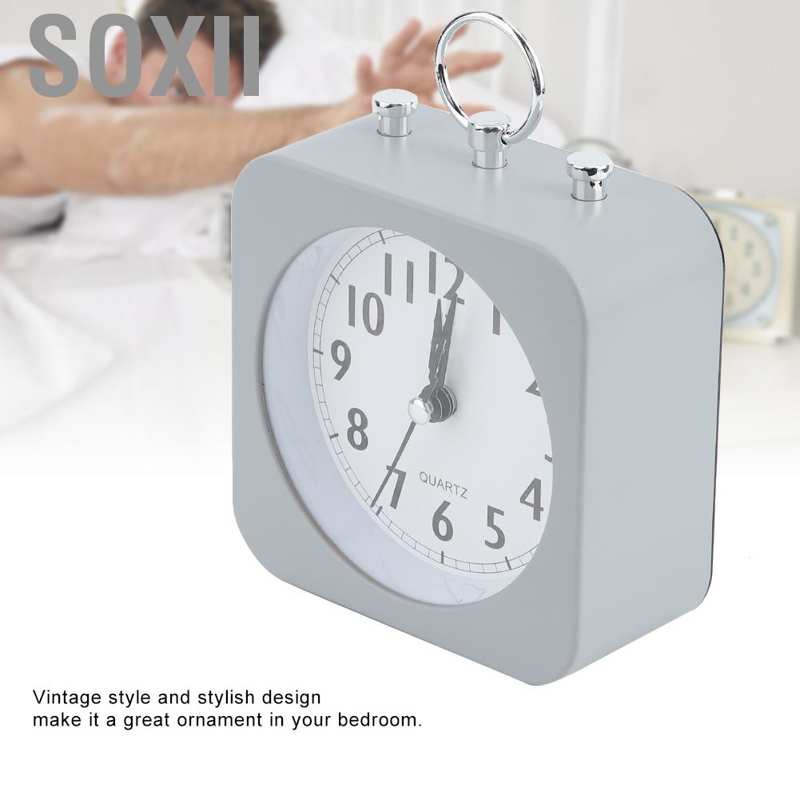 Soxii Vintage Alarm Clock Quiet Clocks Battery Bedside Desk With Loud Ringing Bell AU