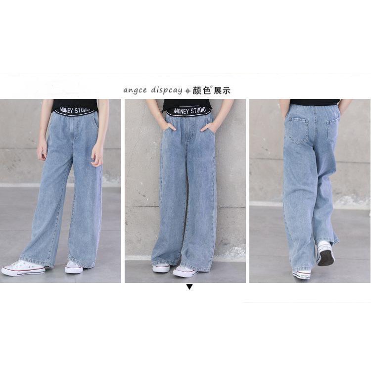 Quần Jean Dài Ống Rộng Thời Trang Xuân Thu 2021 Cho Bé Gái Từ 1 Đến 2-3 - 4-5 - 6 Đến 7 To 8 Đến 9-10 - 11-12 - 13 Bán Chạy Năm Mới