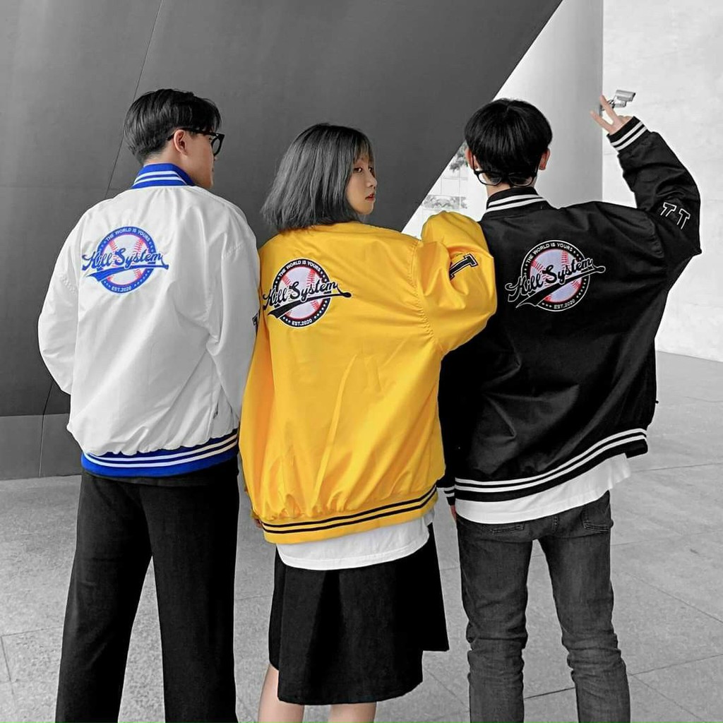 Áo khoác dù Bomber Jacket 2 Lớp bóng chày Unisex Nam Nữ (Ảnh Thật/Có sẵn)