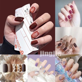 [Hàng mới về] Bộ móng tay giả PD-41 màu nâu nhạt đơn giản thời trang