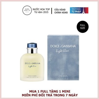 ~ 𝐍ƯỚ𝐂 𝐇𝐎𝐀 𝐓𝐎𝐏 ~ Nước Hoa Dolce & Gabbana, Nước Hoa Nam Chính Hãng Dolce & Gabbana Light Blue Pour Homme 100ml