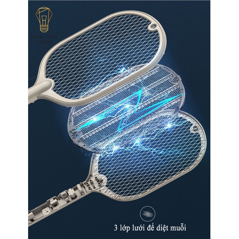 [PIN TRÂU] Vợt Bắt Muỗi Energy Green Lighting Kiêm Đèn WP-07 - Cấp Độ Bảo Vệ IP20 - PIN Sử Dụng Lâu Dài