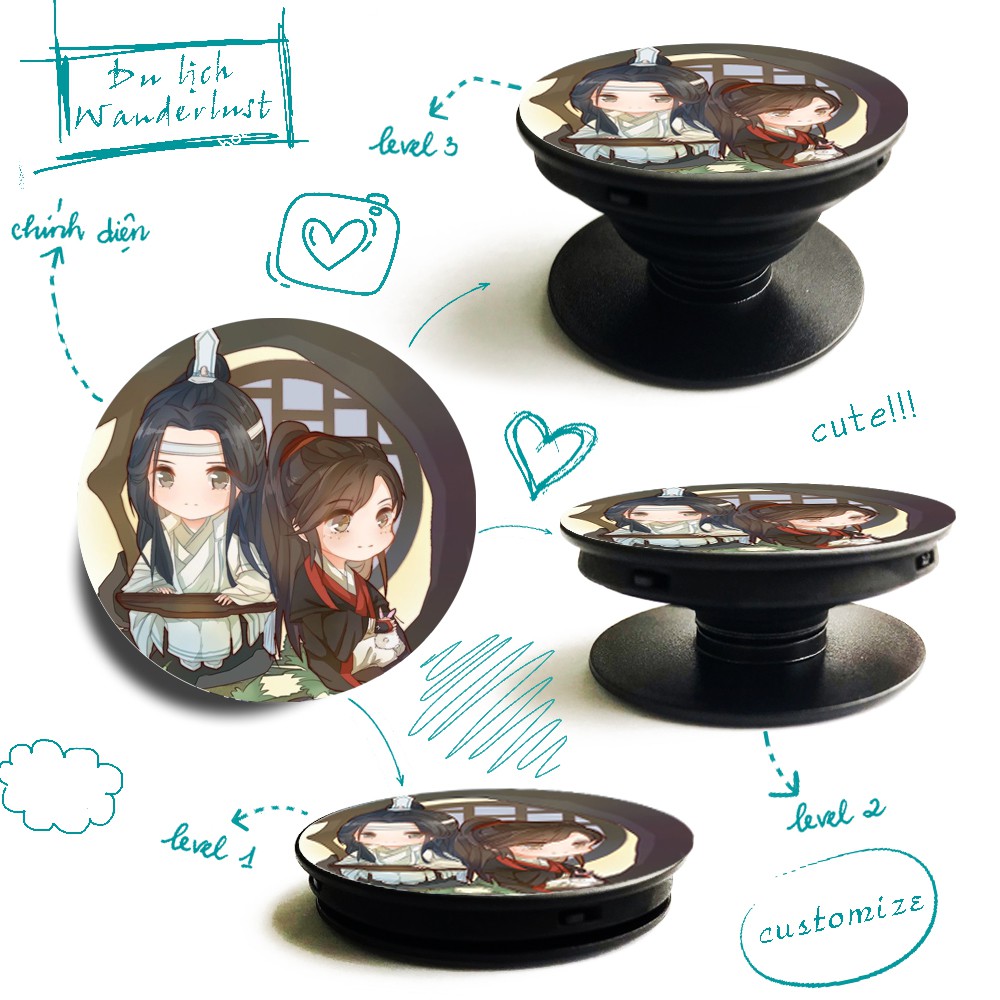 Giá đỡ điện thoại đa năng Ma Đạo Tổ Sư Chibi siêu cute Ngụy Anh - Lam Trạm (Giao đúng hình)