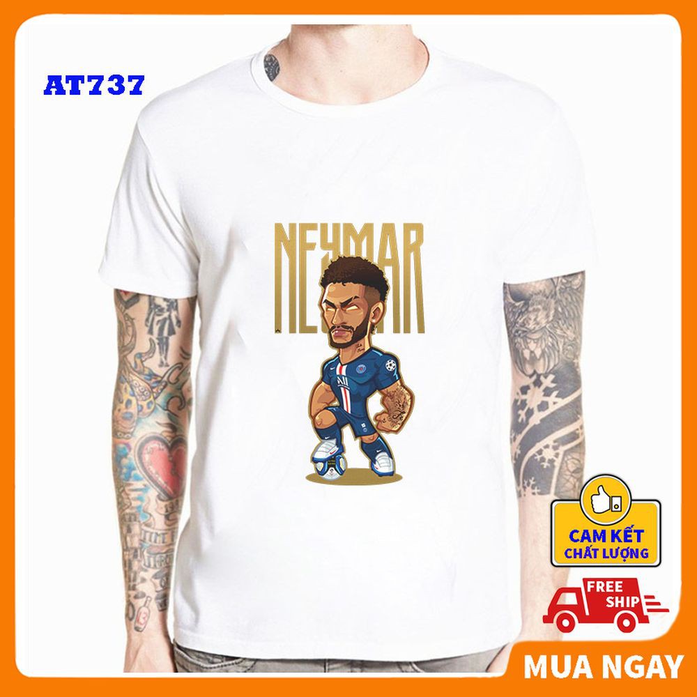 Áo thun nam nữ 🎈 FREESHIP 🎈 áo phông ngắn tay cổ tròn vải thun mềm mịn hình in NEYMAR sắc nét không phai AT737A