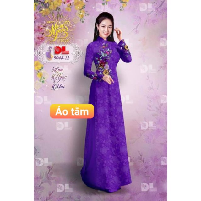 Vải áo dài 3d màu tím