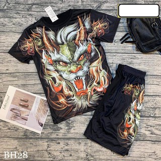 Bộ hè nam hoạ tiết đầu rồng mạnh mẽ - BN131