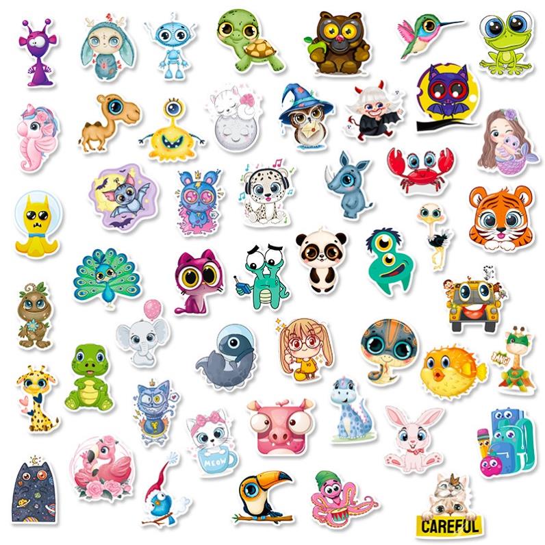 Sticker trang trí sổ GALANO set 50 sticker trang trí sổ họa tiết hoạt hình vui nhộn SS-001419