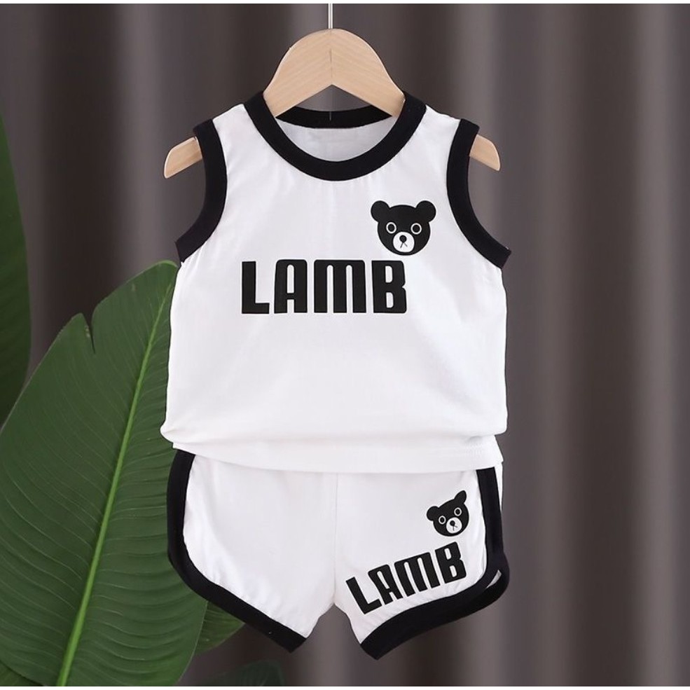 Bộ Ba Lỗ Cho Bé Chất Cotton 4C, Bộ Ba Lỗ Bé Trai In Hình Gấu Cute - SUMO KIDS