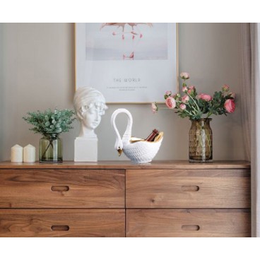 Tượng thiên nga bằng sứ cao cấp ngoài việc trưng bày còn đựng trang sức hoặc bánh kẹo decor nhiều không gian cao 18cm