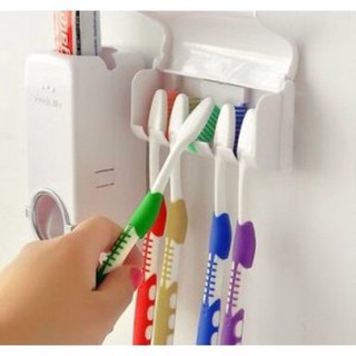 Bộ nặn kem đánh răng tự động Touch me- bộ nhả KĐR bóp kem kèm bốt để bàn chải 4 bên