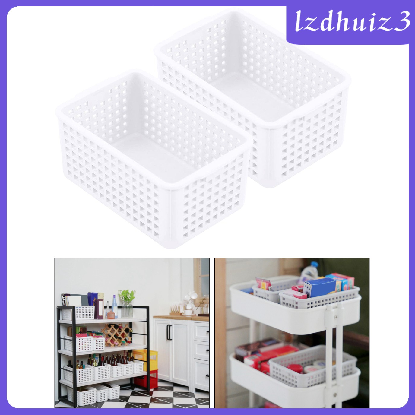 Set 2 Giỏ Đựng Đồ Mini Tỉ Lệ 1: 12 Cho Nhà Búp Bê