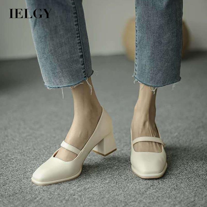 Giày gót vừa IELGY đính ngọc trai phong cách cổ tích thời trang cho nữ