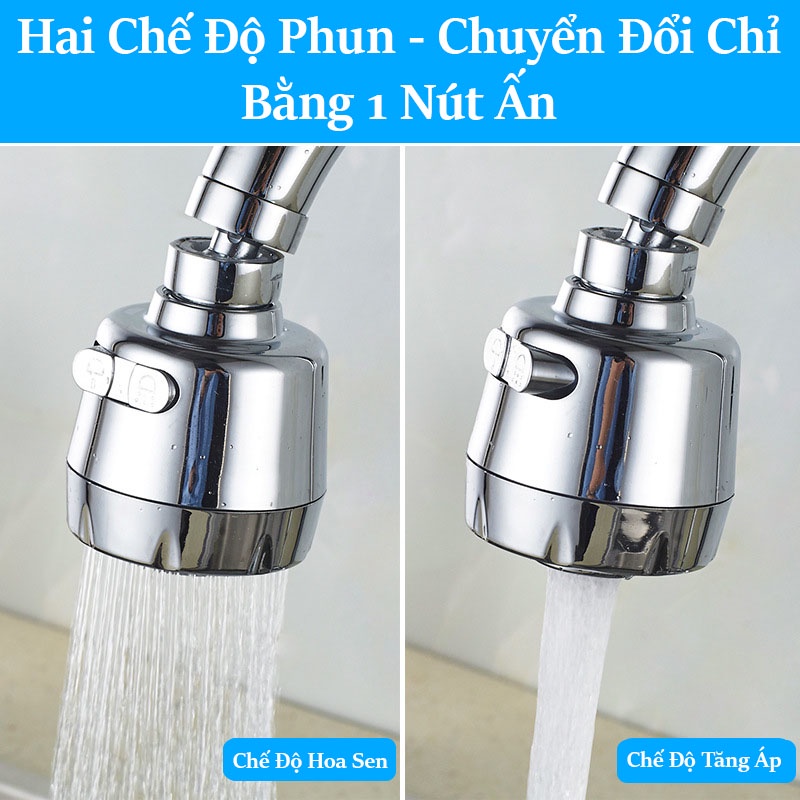 Đầu vòi rửa bát tăng áp, Đầu vòi xịt vệ sinh, Vòi hoa sen tăng áp 18cm