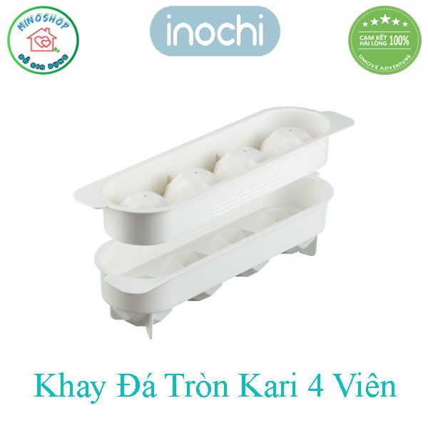 Khay Đá Tròn Kari 4 Viên Chính Hãng Inochi, Khay Làm Đá Dạng Tròn Cao Cấp An Toàn Cho Sức Khỏe