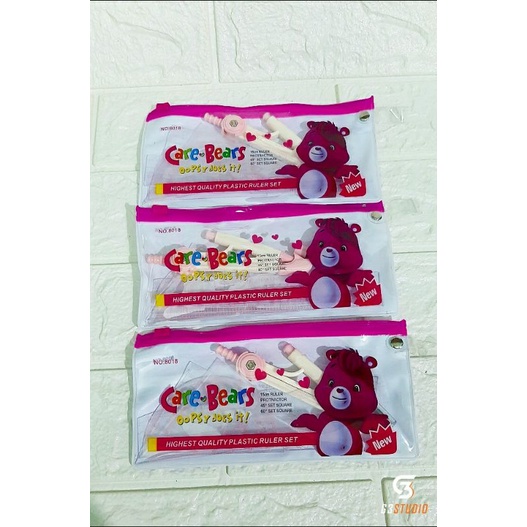 🌹Bộ thước,eke,compa,đo độ cho học sinh đựng túi zip cute