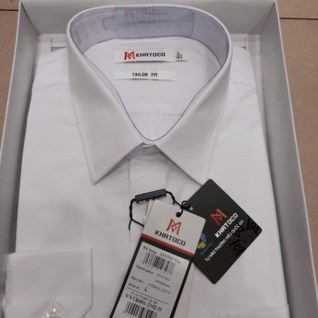 Sơ mi trắng dài tay Khatoco chính hãng