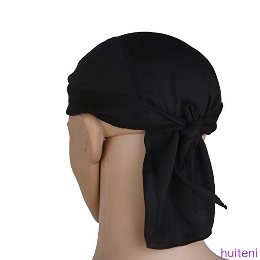 Băng quấn đầu thể thao bằng polyester màu đen phối ren thời trang cho nam và nữ