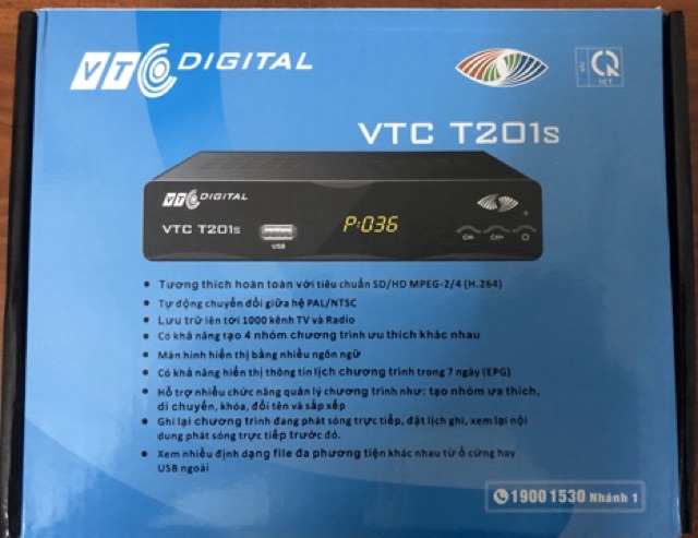 Đầu thu mặt đất DVBT2 VTC-T201s (Vào được internet qua usb thu wifi)