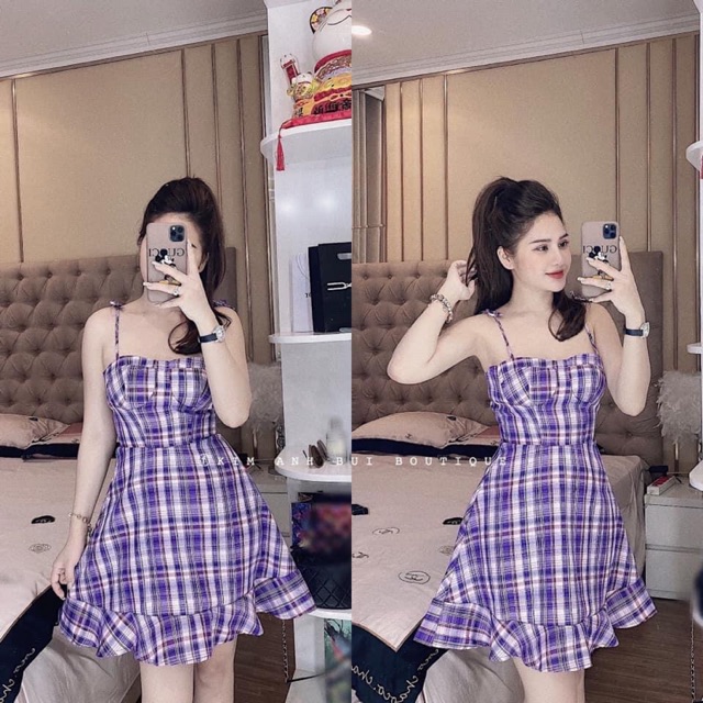 Đầm dây caro💜
