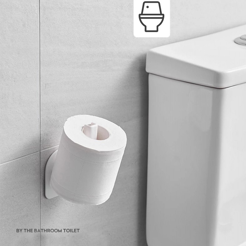 1 Móc Treo Cuộn Giấy Vệ Sinh Dán Tường Bằng Nhựa