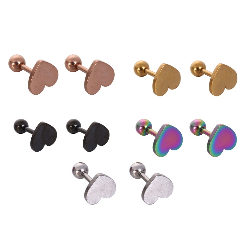 Set 2 Khuyên Tai Nữ Hình Trái Tim Thời Trang