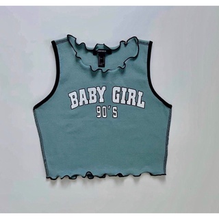 Áo thun ba lỗ nữ chất gân in Baby girl vnxkf21