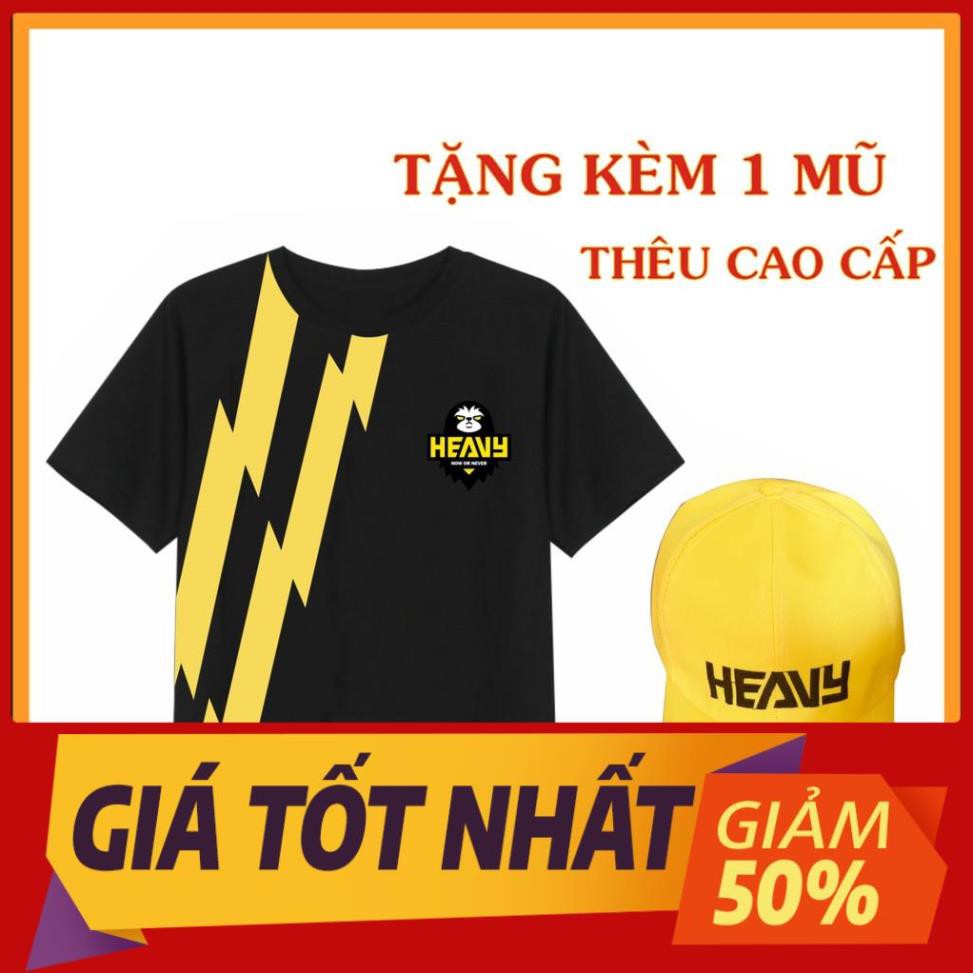 Áo Free Fire [Tặng Mũ Free Fire] Màu Đen In 3D Đội Tuyển HEAVY ་