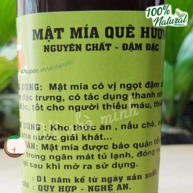 MẬT MÍA HỮU CƠ NGUYÊN CHẤT NGHỆ AN 300ML Vị ngọt truyền thống (thay đường tinh luyện an toàn cho sức khỏe trong ăn uống) | BigBuy360 - bigbuy360.vn