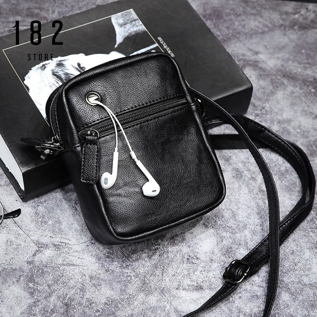 Túi Đeo Chéo Nam Nữ Unisex Mini Bag Da Mềm Mịn Cao Cấp Tiện Lợi - Túi Đeo Vai - The Black Box