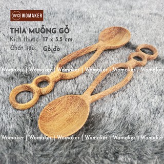 Muỗng Gỗ Cách Điệu Số 8 - Thìa Gỗ Hồ Lô 17cm - Muỗng Gỗ Đuôi Khoen [Ảnh Chụp Thực Tế]
