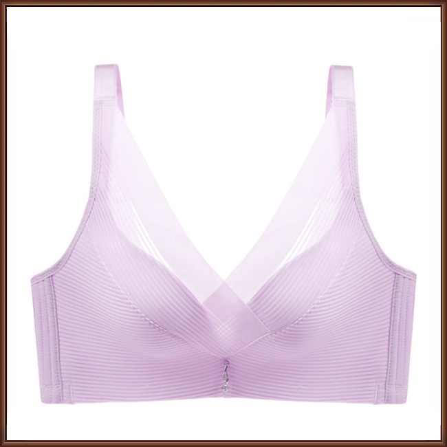 Áo Ngực Lưới Không Đường May Phối Ren Mềm Mại Thoáng Khí Có Thể Điều Chỉnh Dành Cho Nữ