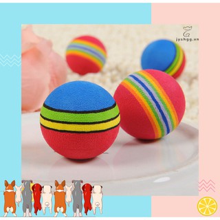 Bóng đồ chơi màu sắc cầu vồng đường kính 3.5cm cho thú cưng